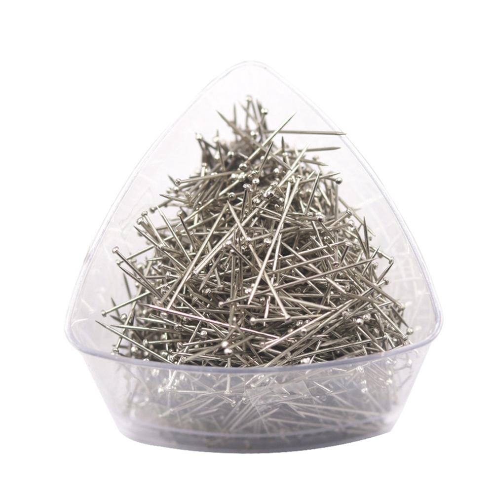 1000Pcs/Box Stainless Steel Pins Dressmaker Pin Shirt Silk Satin Pin Quilt Applique Sewing Needle 31mm