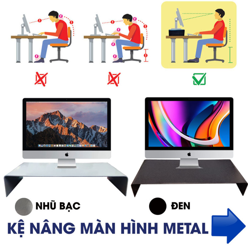 Bảng giá Kệ nâng màn hình Metal Máy bàn, laptop, IMAC, Macbook Phong Vũ