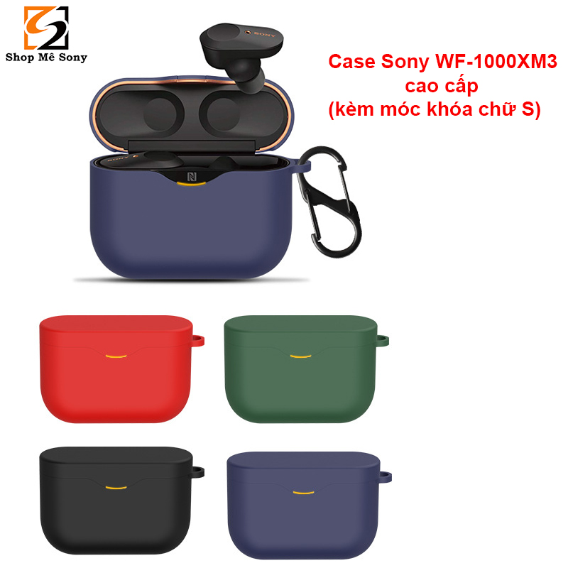 Case ốp silicon cao cấp Sony WF-1000XM3 (Đen/Xanh/Đỏ)