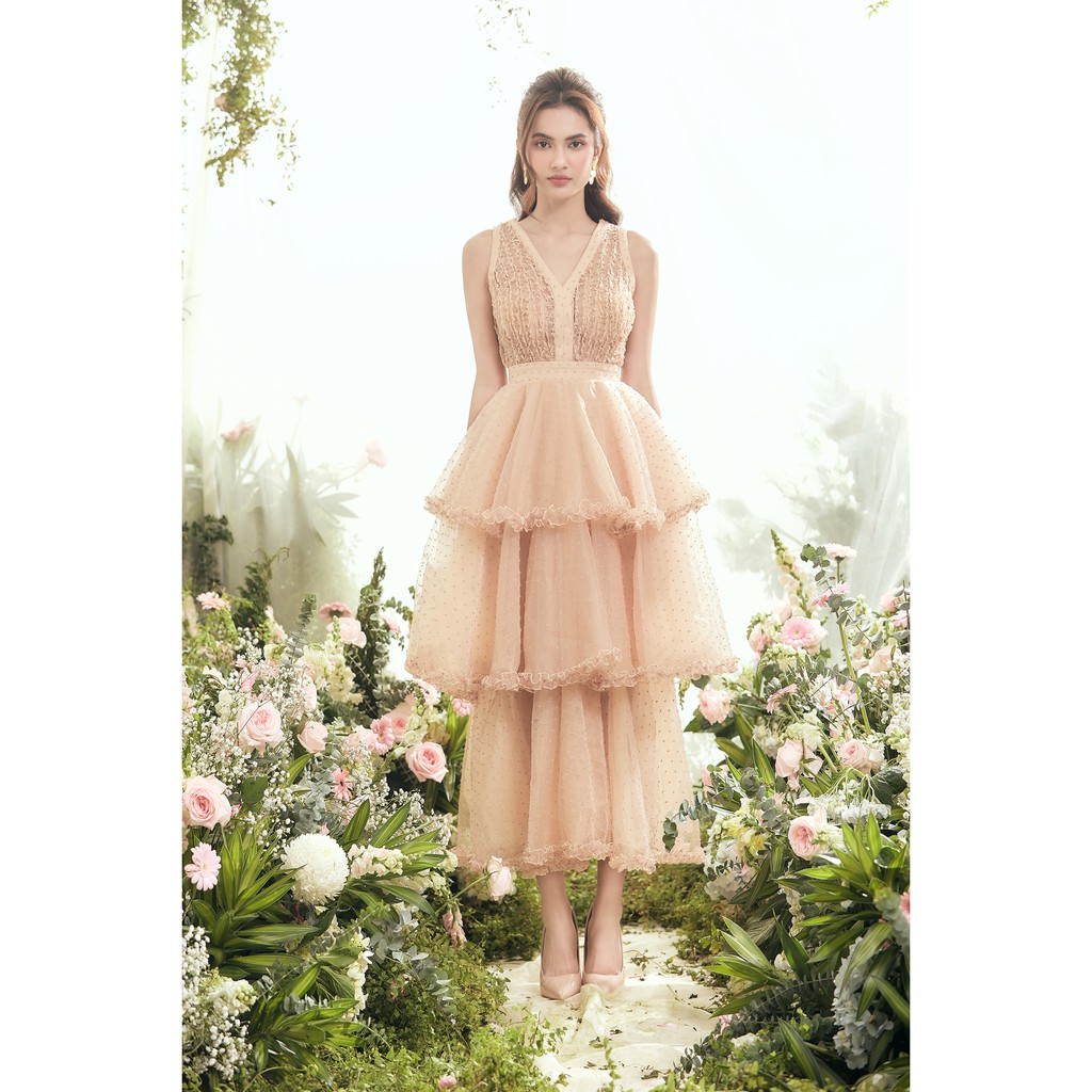 MIRA - Poly Dress Đầm nữ chấm bi ba tầng