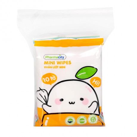 Khăn ướt mini Pharmacity (3 gói x 10 tờ)