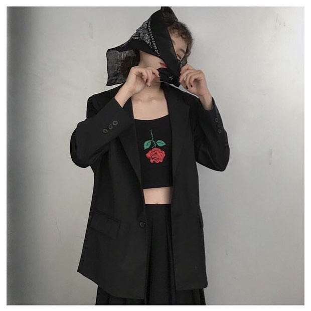 áo croptop thêu hoa hồng sexy