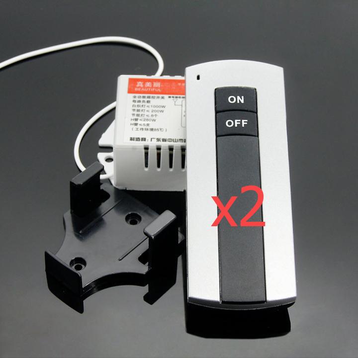 Bộ 2 công tắc điều khiển từ xa RF 1 cổng ra, dùng để bật tắt đèn từ xa