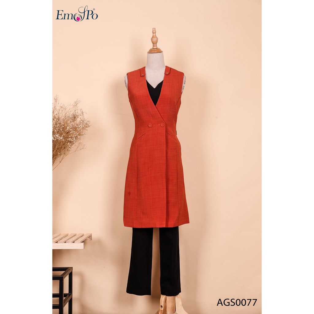 Áo Vest Gile Dáng Dài Ags0077 Emspo (Rêu, Cam)