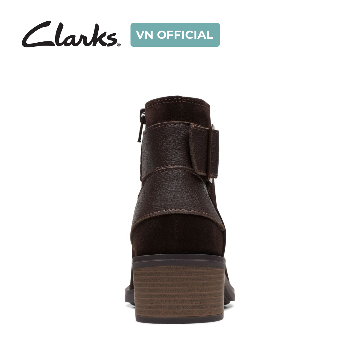 Giày Bốt Cao Gót Da Lộn Nữ Clarks - Memi Buckle