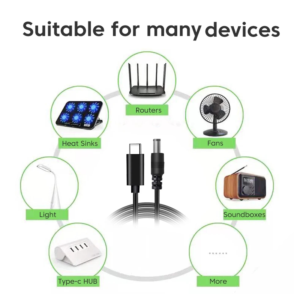 PD69 - Cáp chuyển nguồn Type C sang 5.5mm cung cấp nguồn điện khi mất điện tiện lợi cho wifi, modem, router
