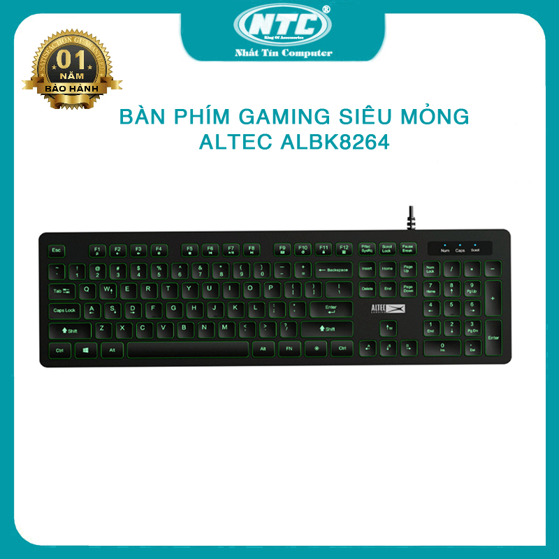 Bàn phím gaming altec algc8264 led xanh cực đẹp