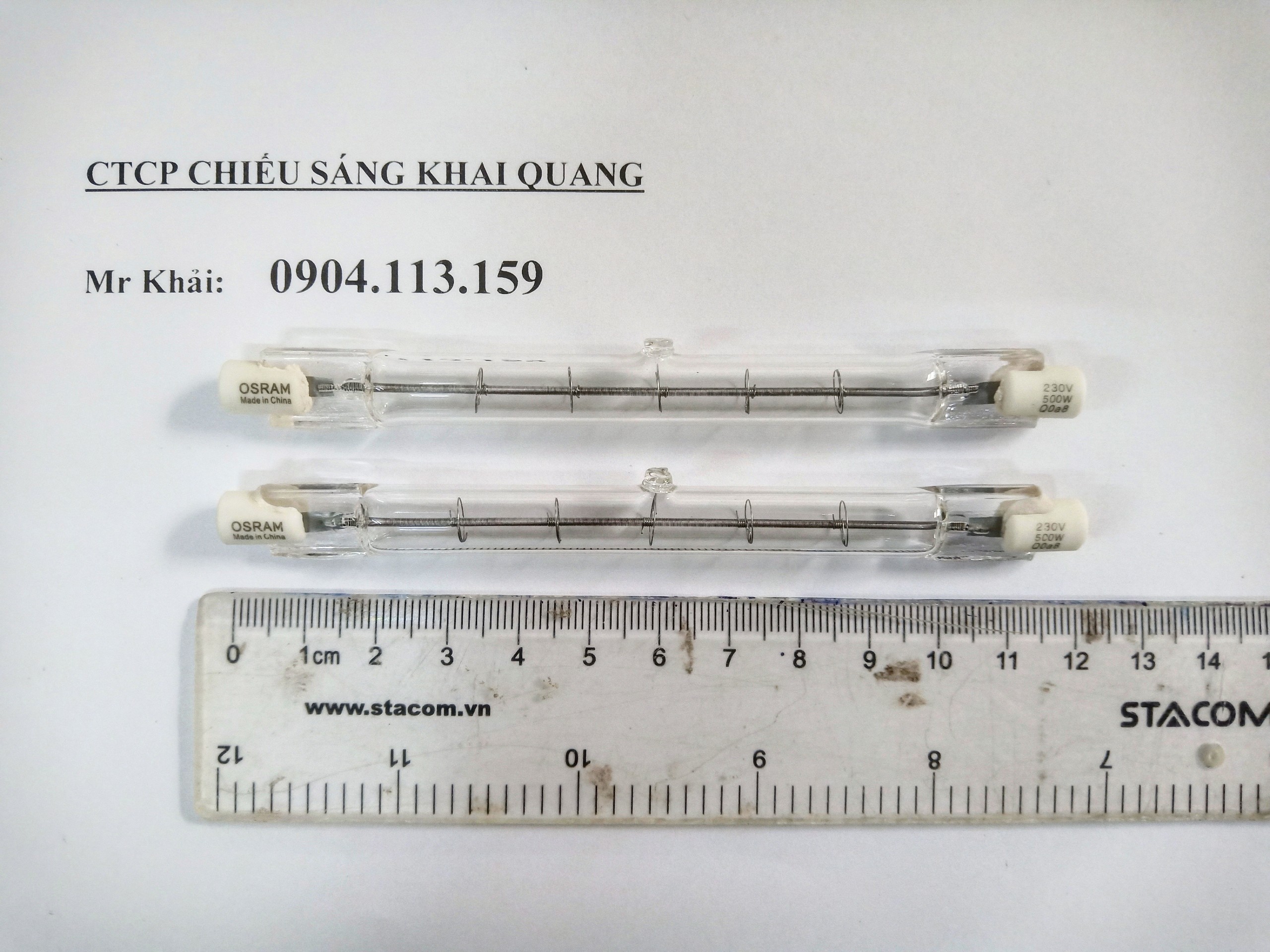 COMBO 2 bóng halogen đũa 500W 230V Osram