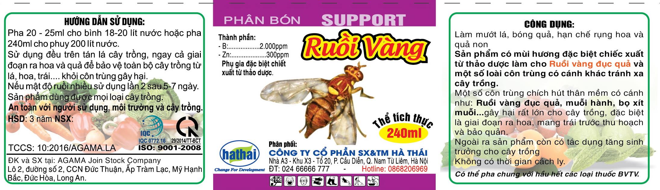 Xua đuổi ruồi vàng Support 240ml (4 chai)