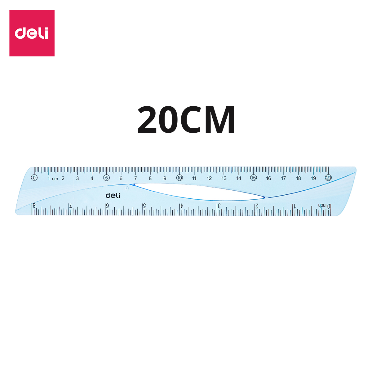 Thước kẻ trong suốt Deli - 20/ 30cm - Chất liệu PS bền chống trầy xước - Phù hợp với học sinh dân văn phòng học tập