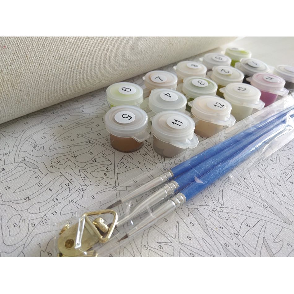 [Tranh Chưa Căng Khung] Combo 3 Tranh Số Hoá - Tranh Hoa Cúc