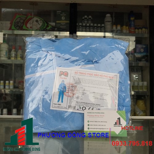 Bộ đồ bảo hộ y tế màu xanh 4 món