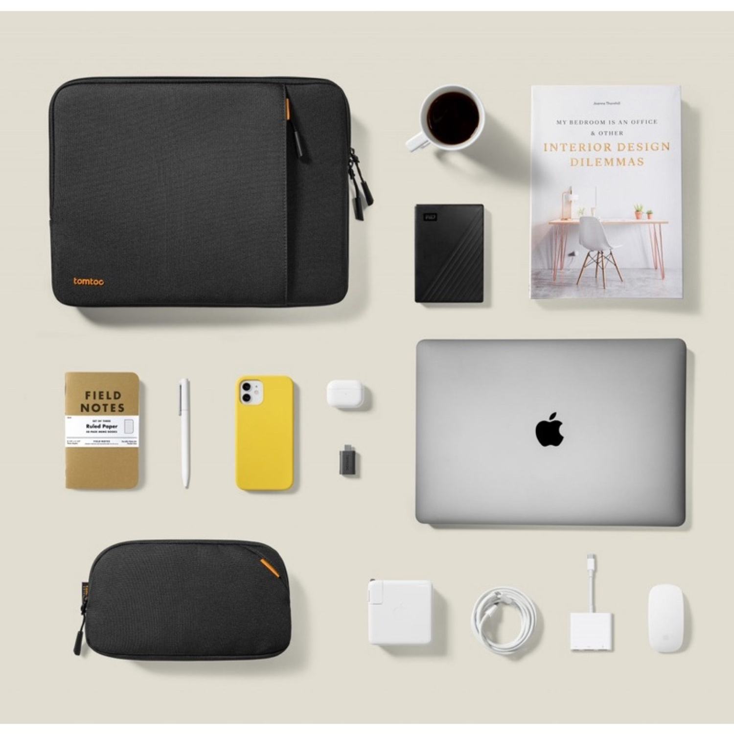 Túi chống sốc TOMTOC 360* Protective kèm túi phụ kiện cho Macbook Pro 13"/14”-A13- Hàng chính hãng