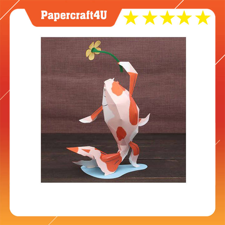 Mô hình giấy 3D động vật cute Cá Koi