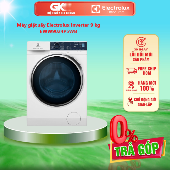 Máy giặt sấy electrolux inverter 9 kg eww9024p5wb - giao toàn quốc - freeship hcm