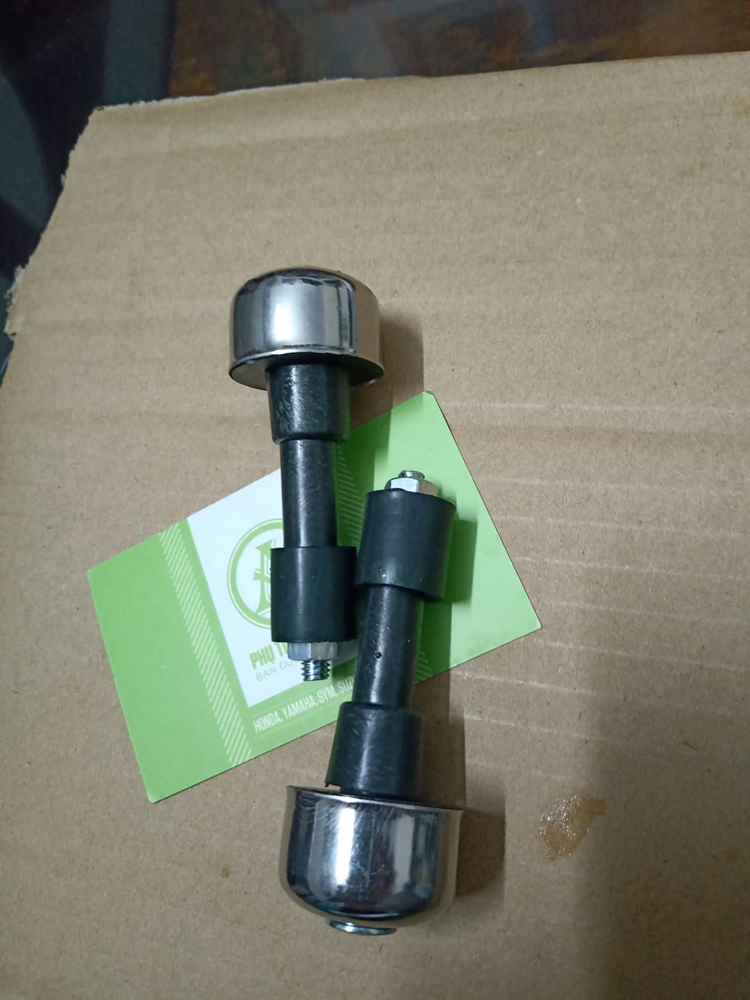 Cục gù tay lái xe Wave dài bạc ( 1 cặp ) bọc Inox