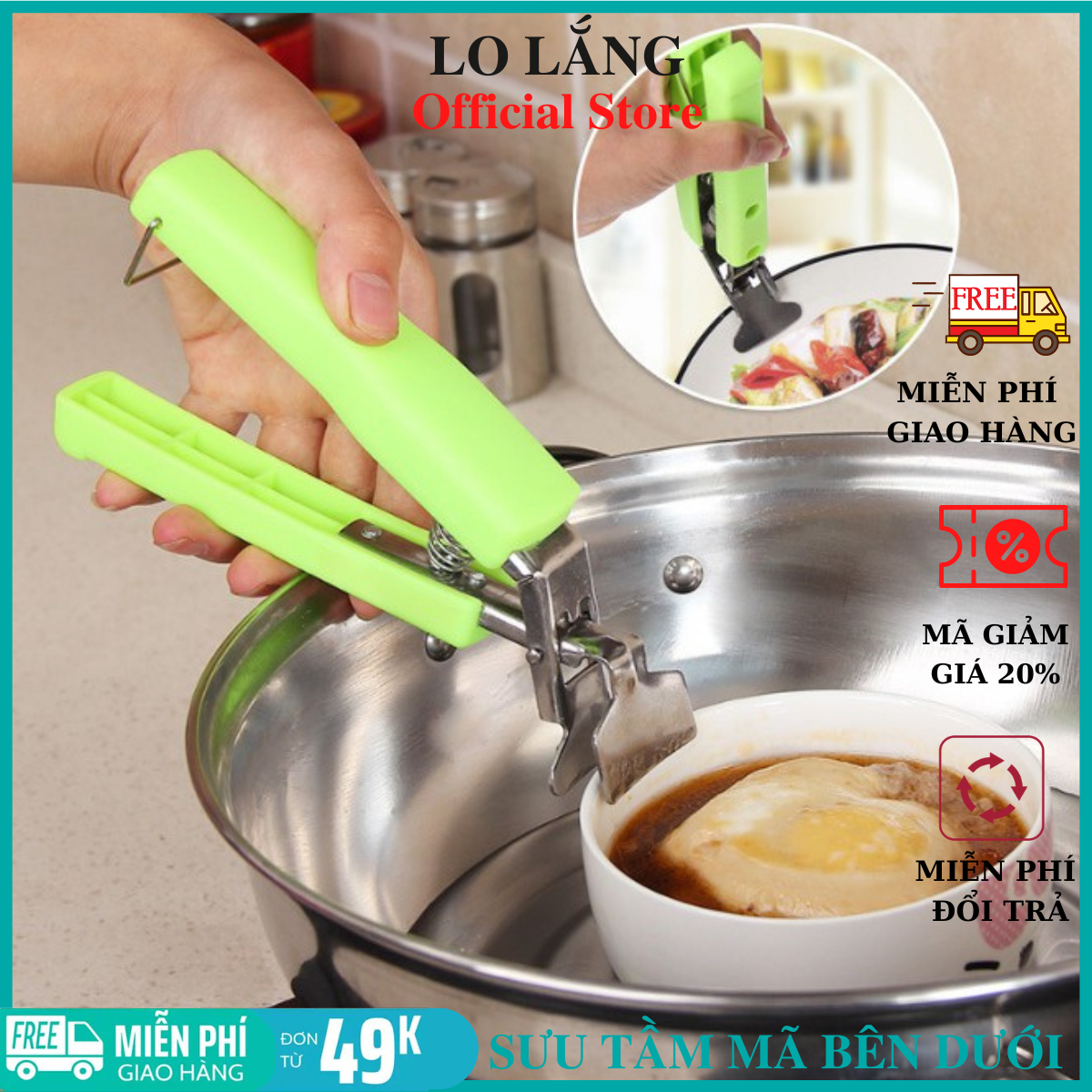 Dụng cụ gắp kẹp đồ nóng tiện lợi , chống bỏng tay thay thế kẹp gắp lấy đồ ăn ra nhanh chống cao cấp