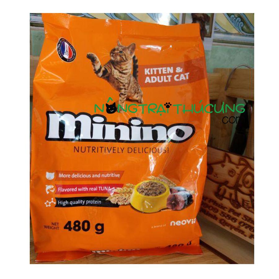Hạt Cho Mèo Mọi Lứa Tuổi Minino 480g - Vị Cá Ngừ - [Nông Trại Thú Cưng]