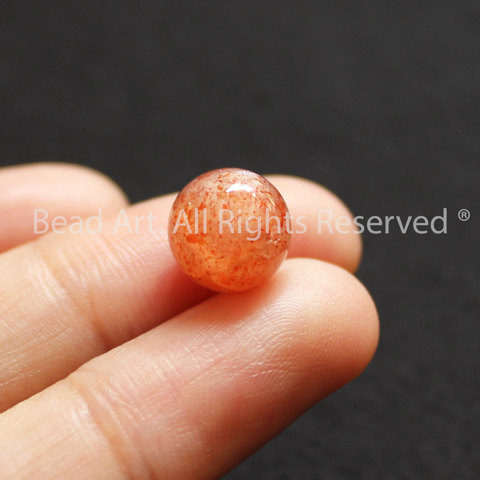 9mm đá sunstone, đá mặt trời tự nhiên màu cam loại a, đá phối vòng tay phong thuỷ, chuỗi hạt, mệnh hoả, thổ