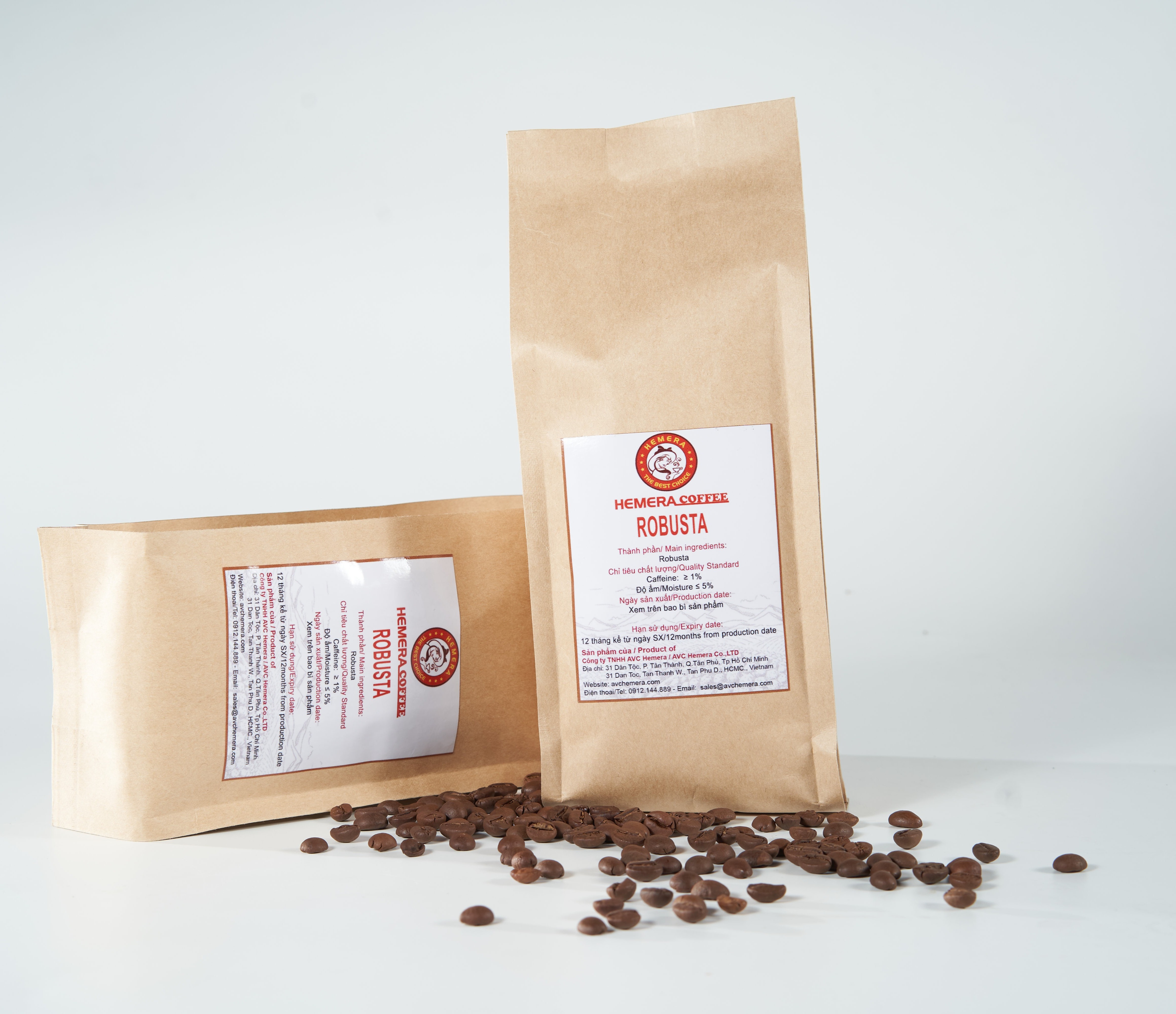 [HCM]CÀ PHÊ HẠT NGUYÊN CHẤT ROBUSTA RANG MỘC HEMERA COFFEE