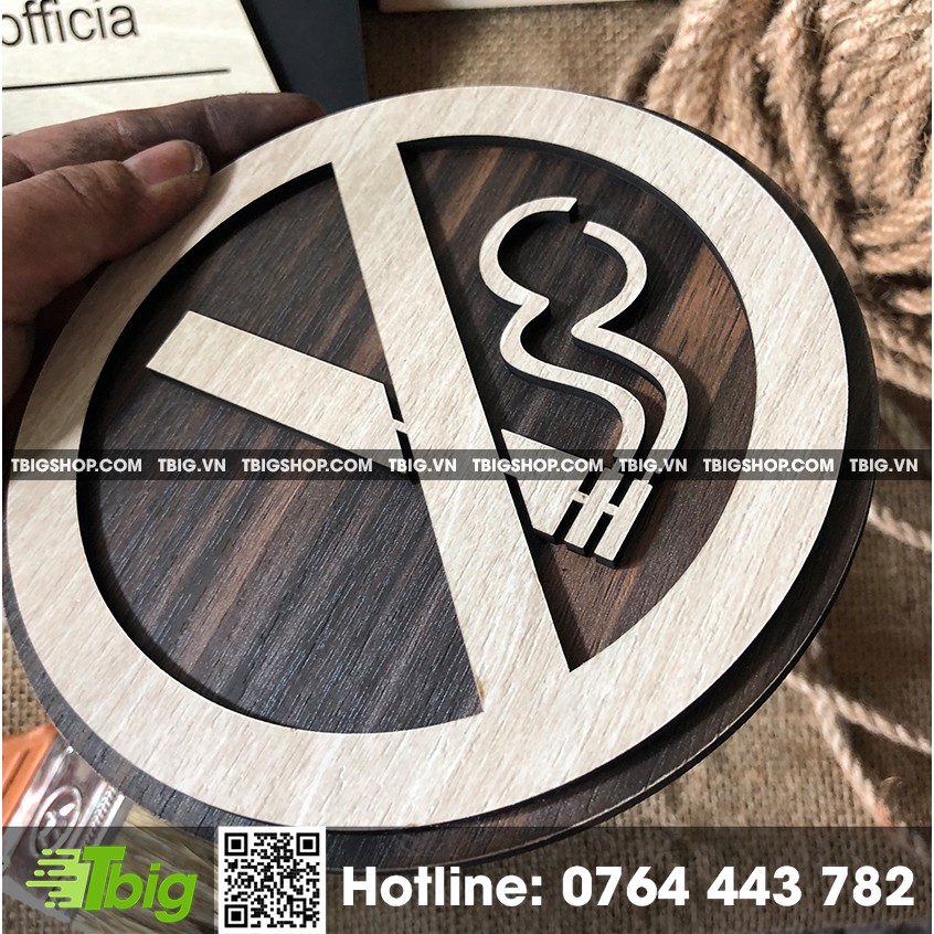 Bảng No smoking gỗ mặt veneer