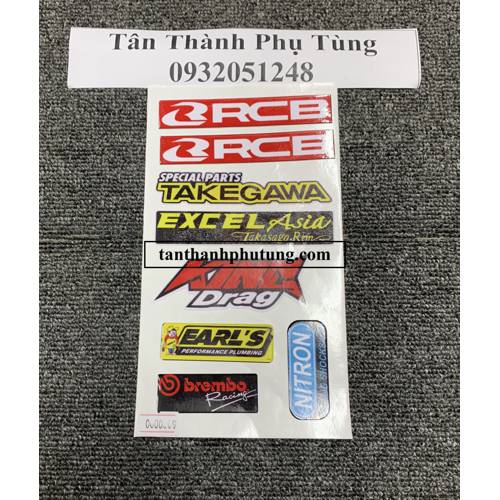 Tem sticker decal trang trí :rcb , nitron, durex, matris, ohlins....ms00009