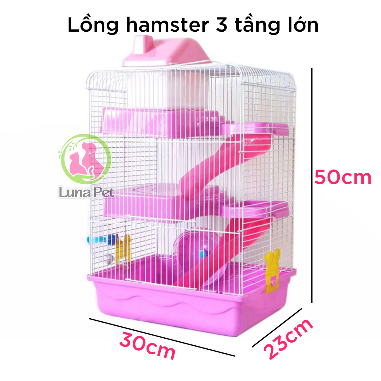 Lồng nuôi cho hamster 3 tầng đầy đủ phụ kiện Luna Pet LH03