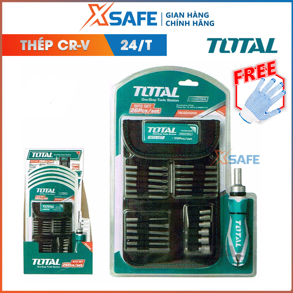 Set 26 screwdrivers total TACSD30266 screwdrivers are made from titanium super durable, compact design and size, variety, easy-to-use distribution genuine xsafe