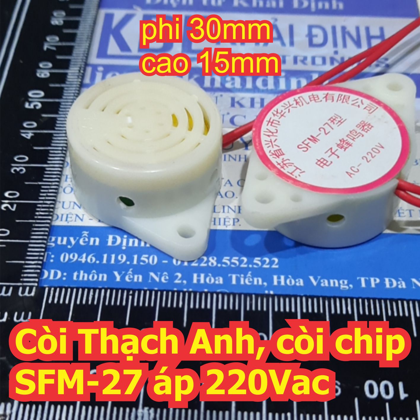 2 cái Còi Thạch Anh, còi chip SFM-27 áp DC3-24V / 220vac kde2408