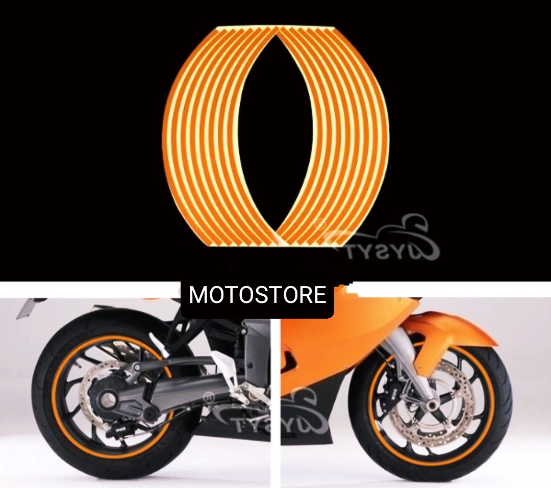 Tem dán vành phản quang xe máy - tem vành chỉ Decal xe máy ( giá 1 bộ )