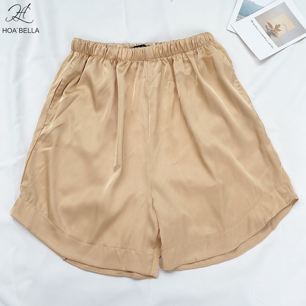 Quần Short Nữ HOABELLA Lụa Satin Cao Cấp, Mềm Mịn, Thoáng Mát