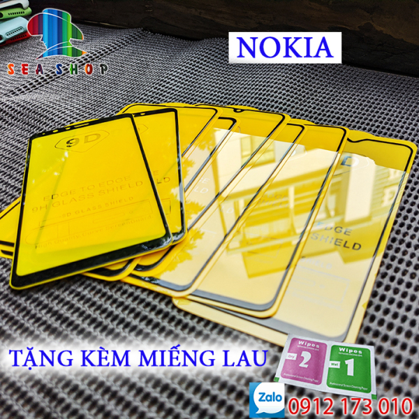 Kính cường lực Nokia full màn hình 9D cho tất cả các dòng máy / Kính cường lực Nokia 2, 2.1, Nokia 3, X3, 3.1 Plus, 3.2 Plus , Nokia 5, 5.1, 5.2 Plus, X5, Nokia 6, 6.1 Plus , X6, Nokia 7, 7,1, 7.2 Plus,  X7, Nokia 8, X8... tràn màn hình - Seashop