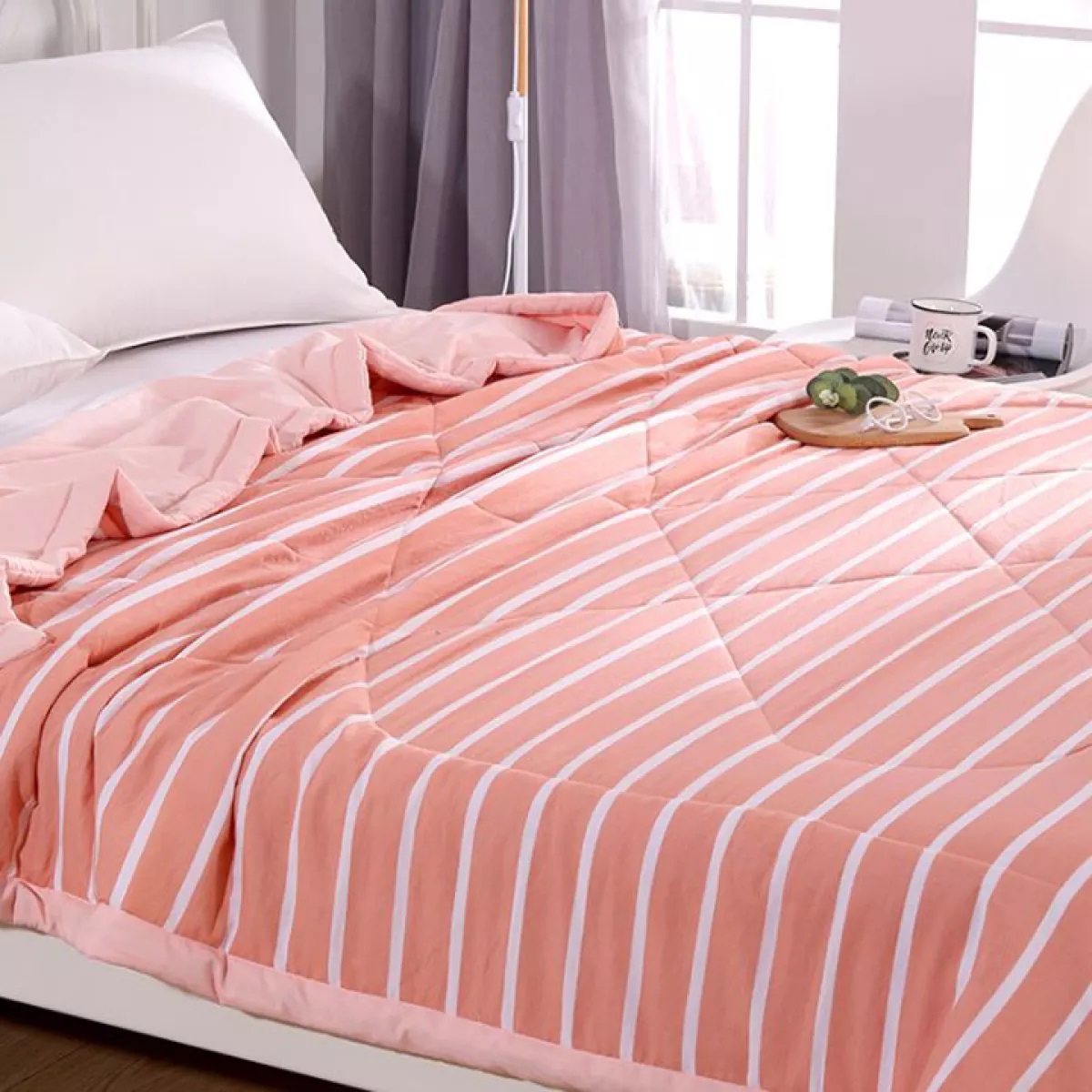 Chăn đũi muji kẻ sọc ngang mềm mịn