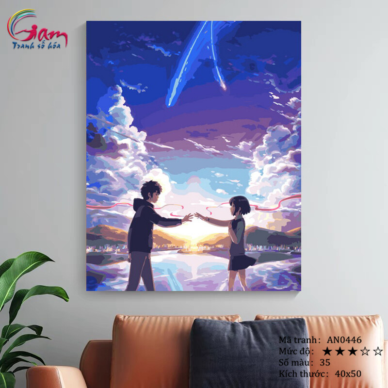 Paint by numbers kit with frame - No AN0446 Anime Painting For Home Wall Decor, New Hobby And Gift