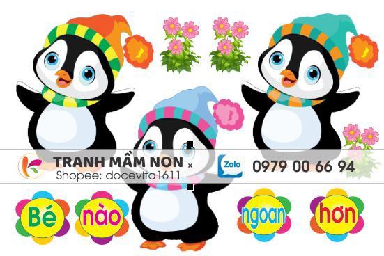 Tranh decal mầm non-Góc bé ngoan