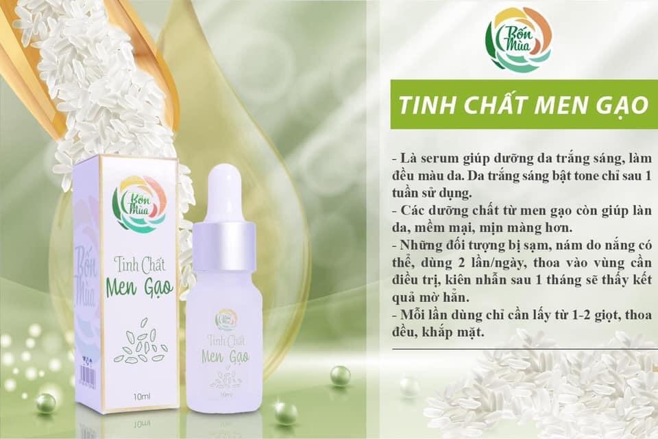 tinh chất men gạo làm trắng da mờ thâm chống lão hóa