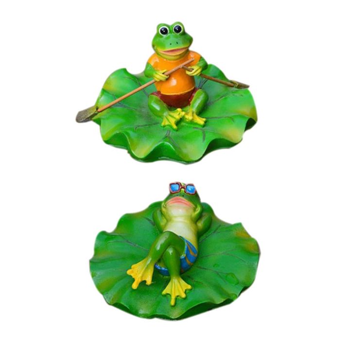 Resin Floating Frogs Statue Cute Frog Sculpture Outdoor Garden Pond Decorations