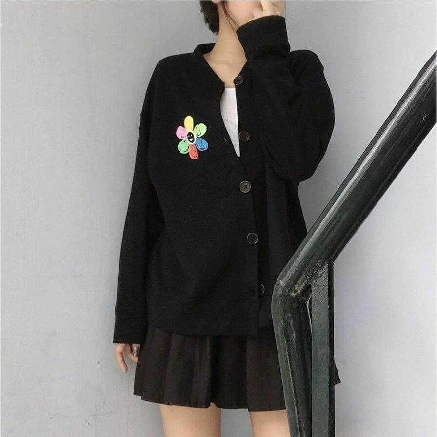ÁO KHOÁC HOODIE NỮ CÀI NÚT BẤM CAO CẤP THÊU HOA CỰC XINH-CÁ TÍNH TRẺ TP2020