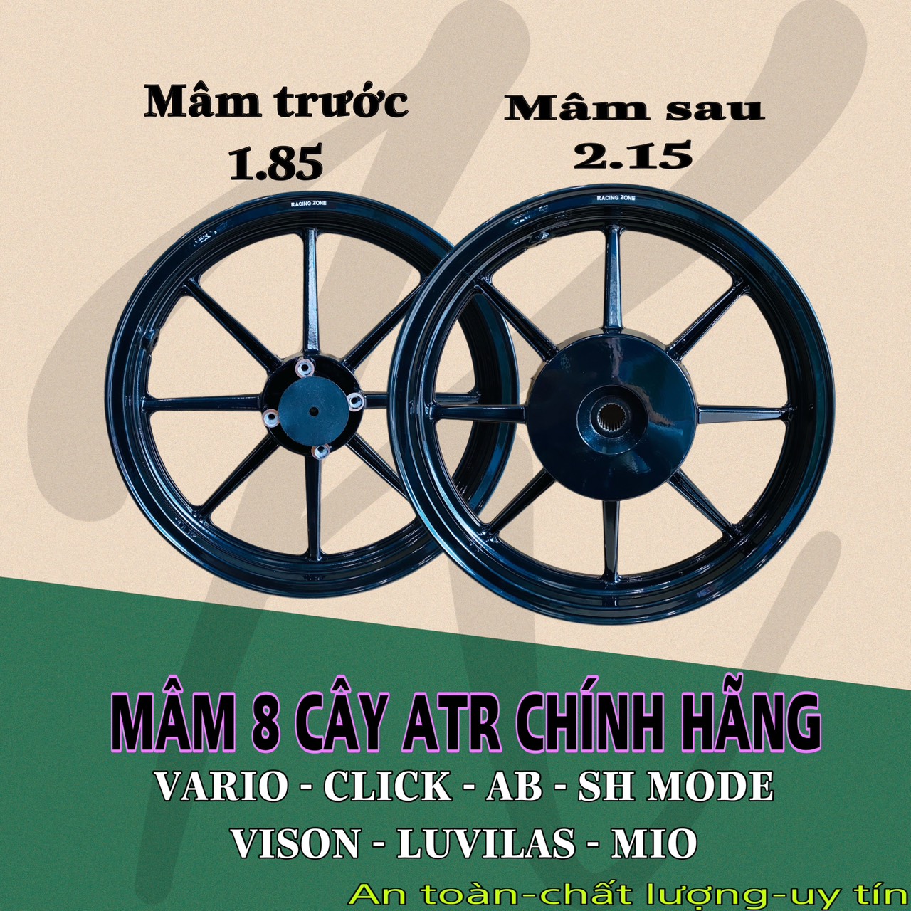 Mâm 8 cây ATR VARIO /CLICK /AB /VISON / PCX/ SH mode /LUVILAS /MIO