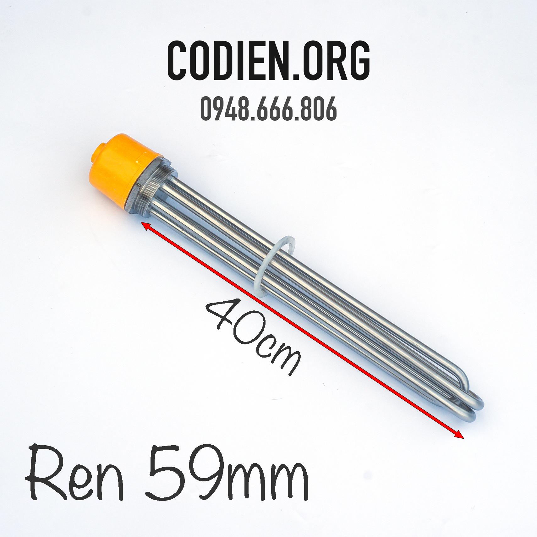 Điện trở nhiệt cục ren phi 59 inox 304