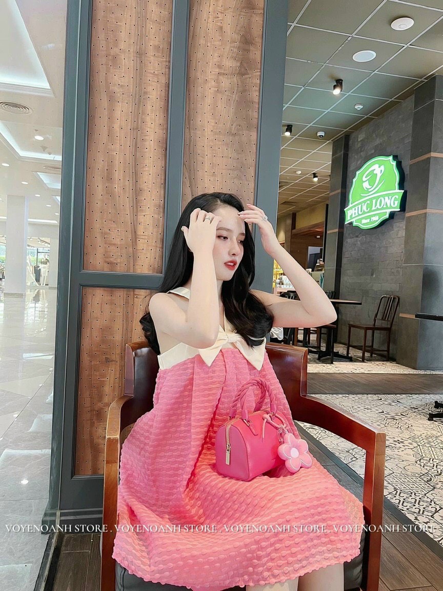 [HOÀN TIỀN MAX 18% + FREESHIP MAX 0Đ] Đầm Yếm Nơ Nữ Siêu Xinh Chất Voan Bông MAX.2000