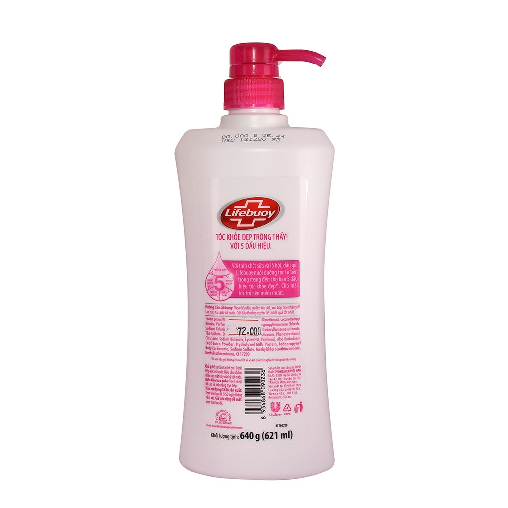 Dầu gội Lifebuoy tóc mềm mượt 640g