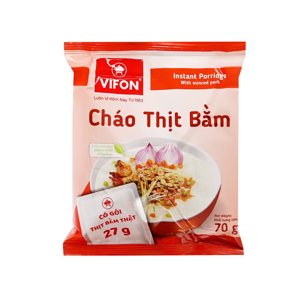 Cháo Thịt Gà/ Thịt Bằm Vifon Có Gói Thịt 70g