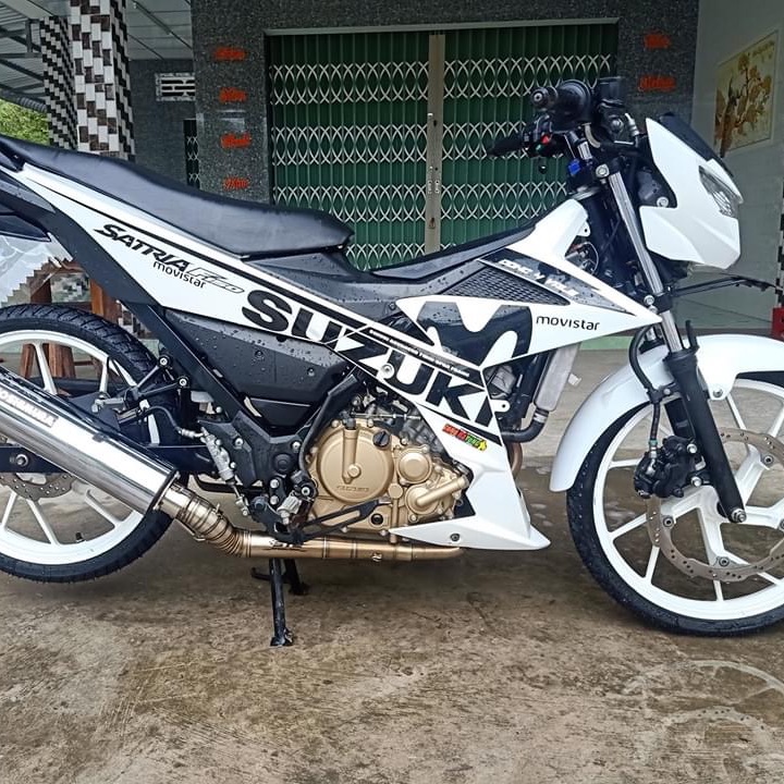 Tem rời Satria Fi Movistar dán xe trắng