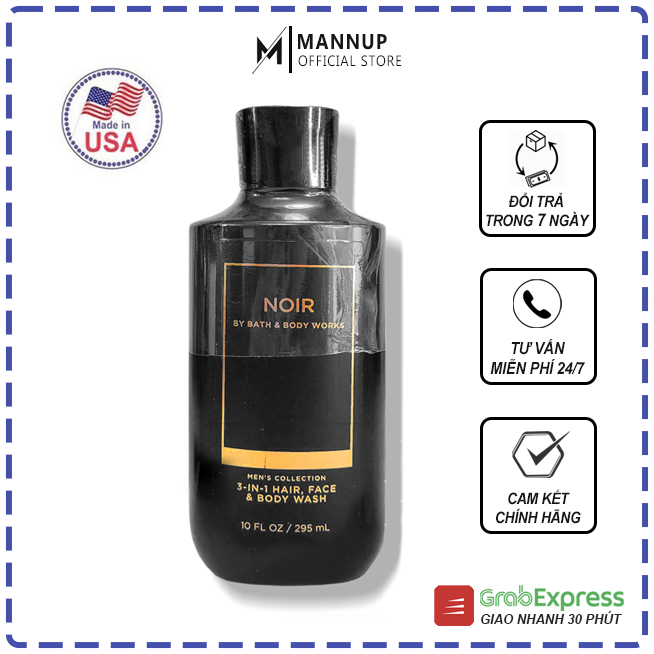 HCMSữa Tắm Toàn Thân Nam Bath And Body Works Noir 3in1 295ml