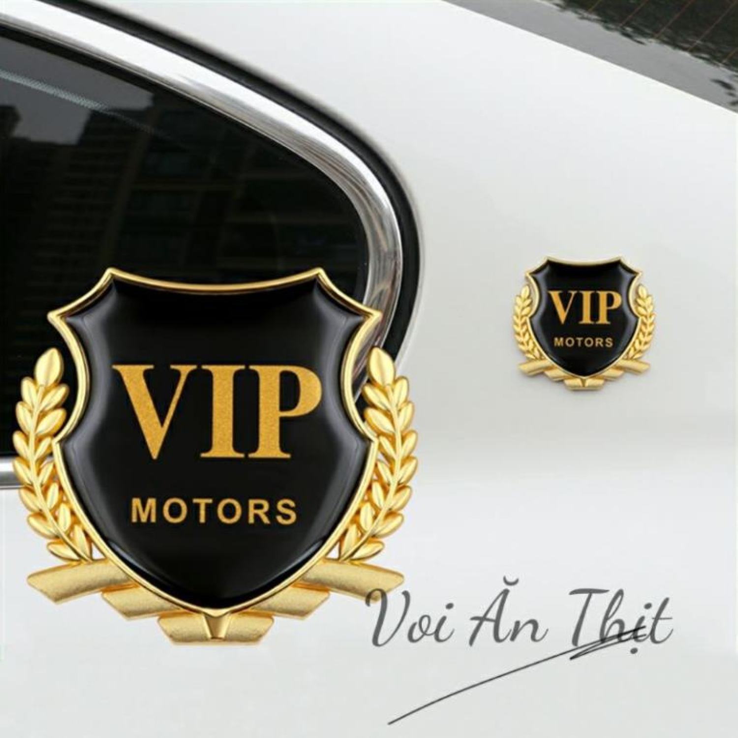 Logo Bông Lúa Dán Trang Trí Ô Tô, Xe Máy [ Viền Vàng ]