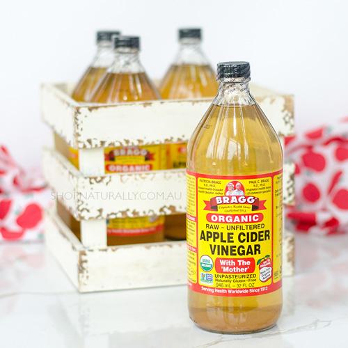 Giấm táo hữu cơ Bragg 946ml (Hàng Mỹ, có giấm cái)