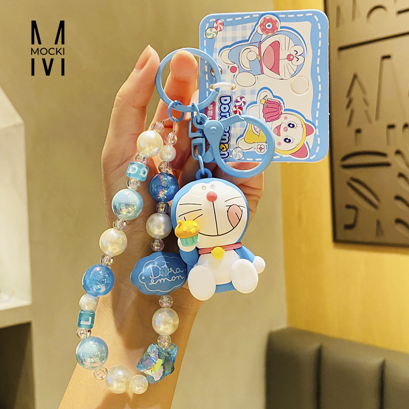 Móc khóa Doremon Doremi dây hạt xinh xắn