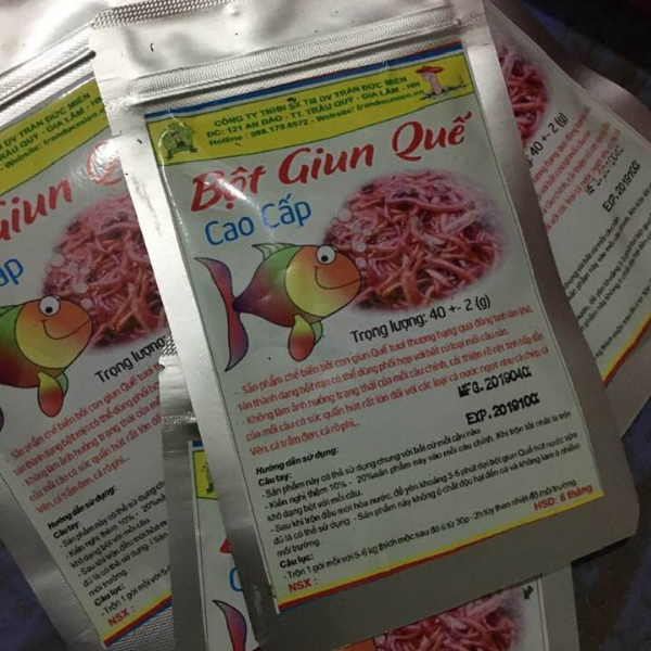 Combo bột giun quế+ tinh chất dẫn dụ cá
