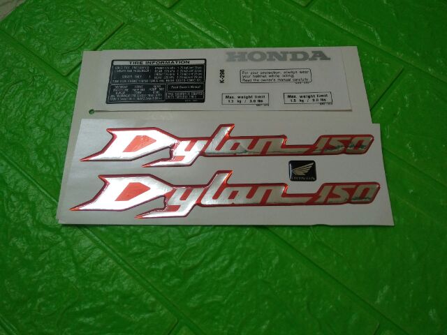 Bộ tem nổi Honda Dylan màu bạc đỏ hàng nhập Thái Lan